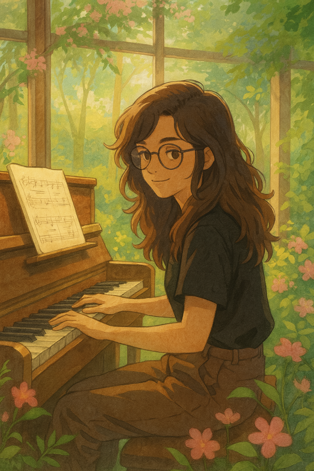 Hannah at the piano